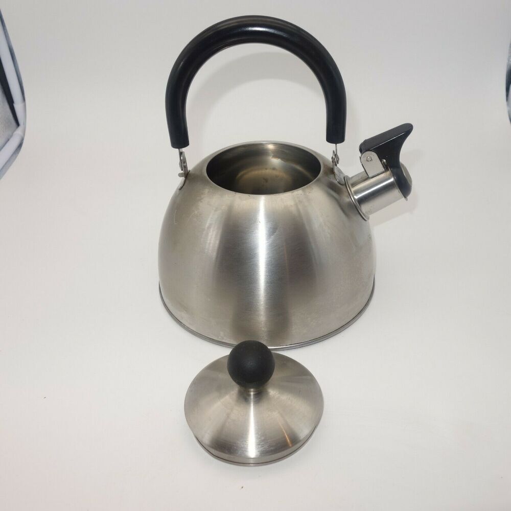 Vintage COPCO Whistling Tea Kettle Teapot Shiny Stainless Steel 1.5 Quart - Picture 6 of 7